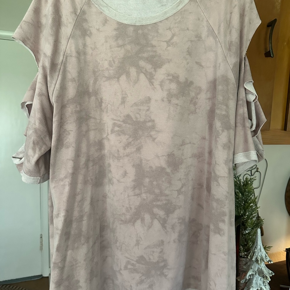 Women's Tie-Dye Ruffle Sleeve Top